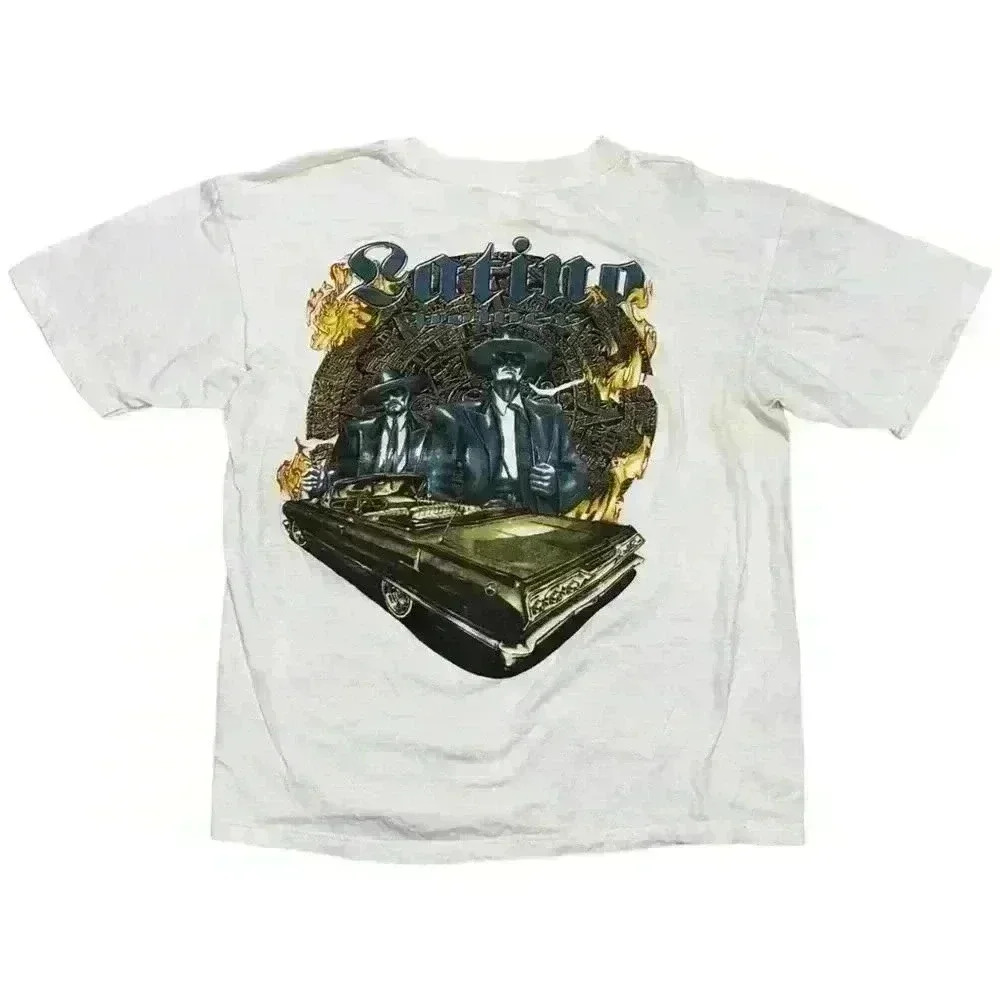Latino Power Vintage Y2K Mexican Azteca Lowrider Art T-shirt